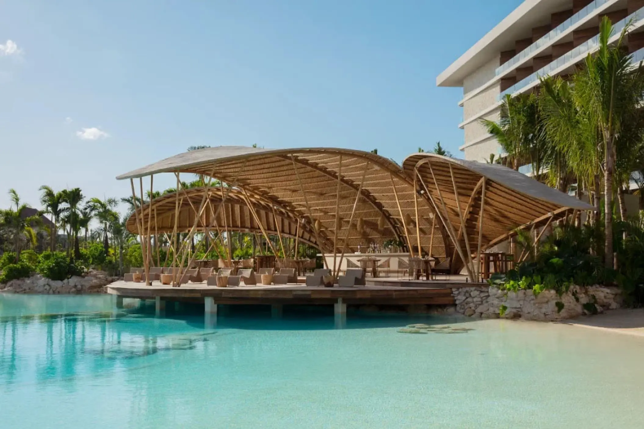 Bamboo restaurant at Secrets Moxche Playa Del Carmen overlooking the man-made cenote pool