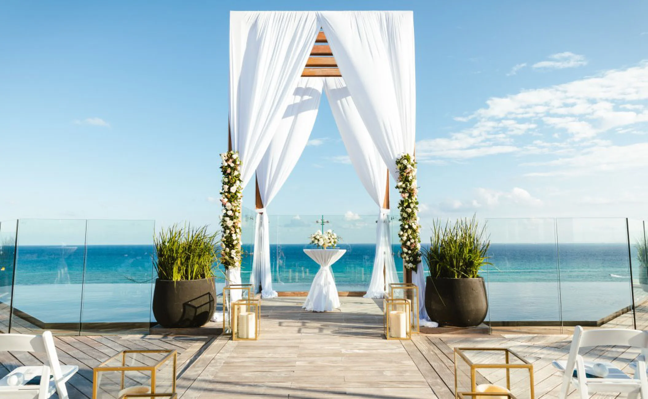 Sky Wedding Gazebo venue at Secrets Moxché Resort.
