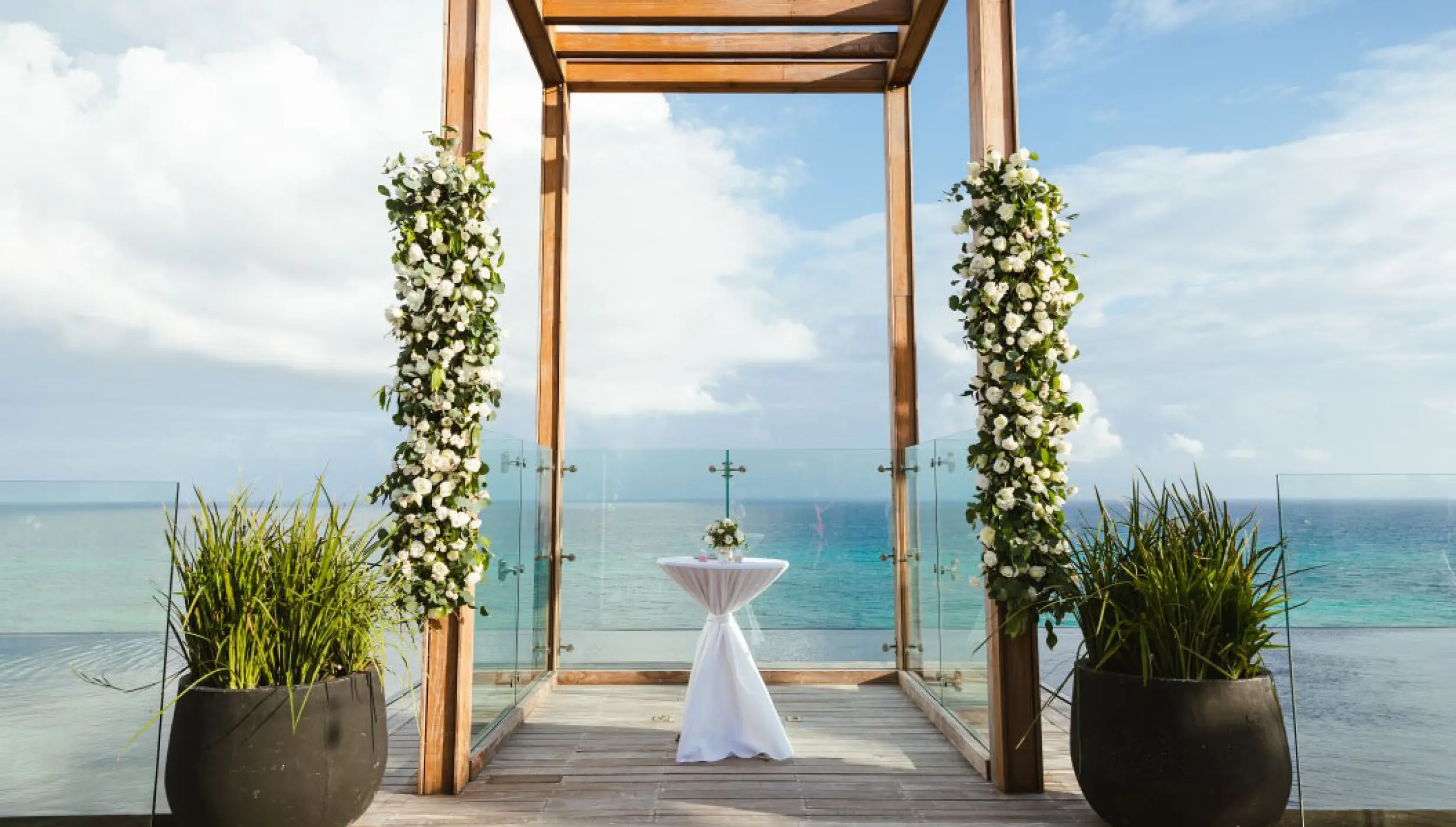 Sky Wedding Gazebo venue at Secrets Moxché Resort.