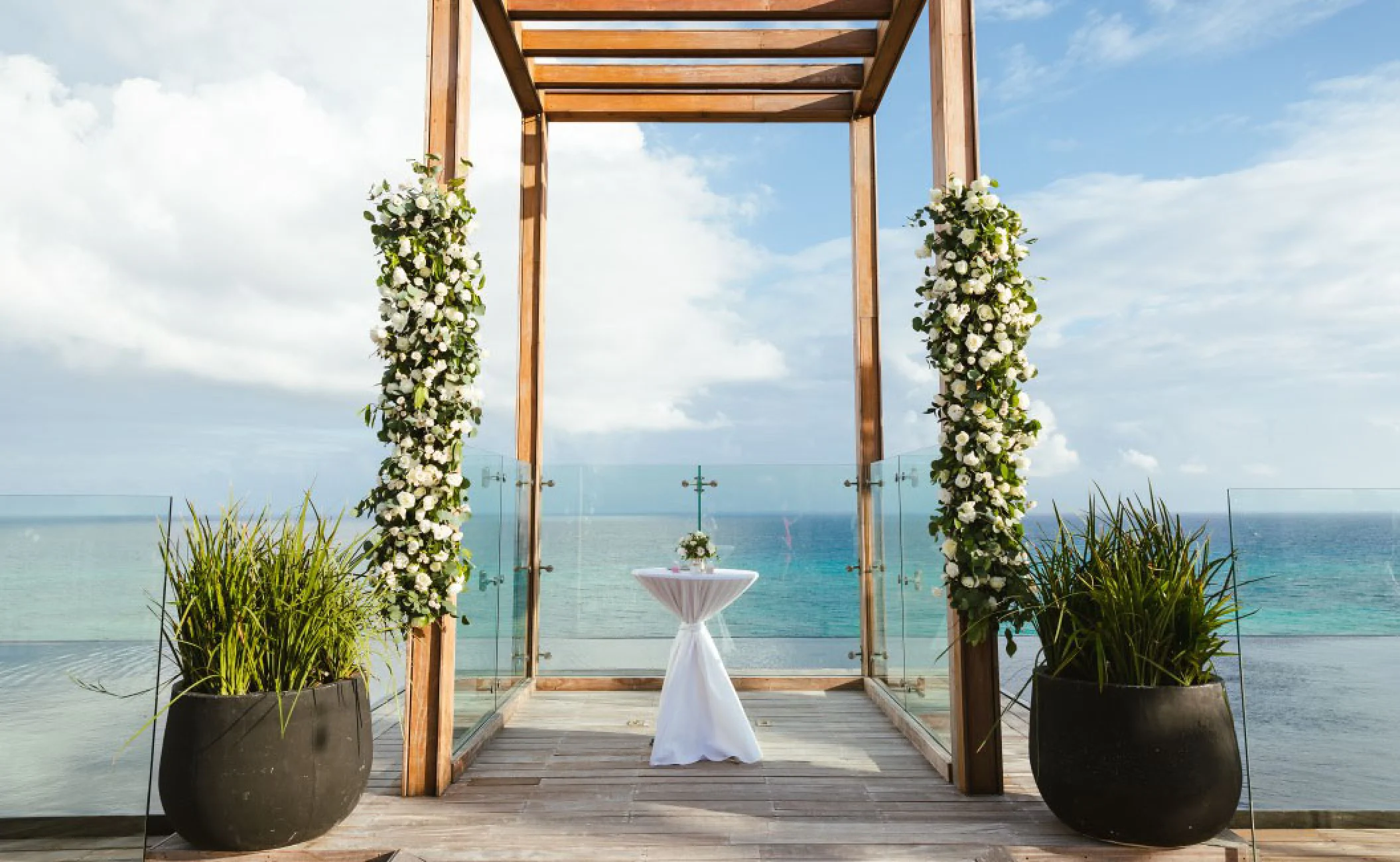 Sky Wedding Gazebo venue at Secrets Moxché Resort.