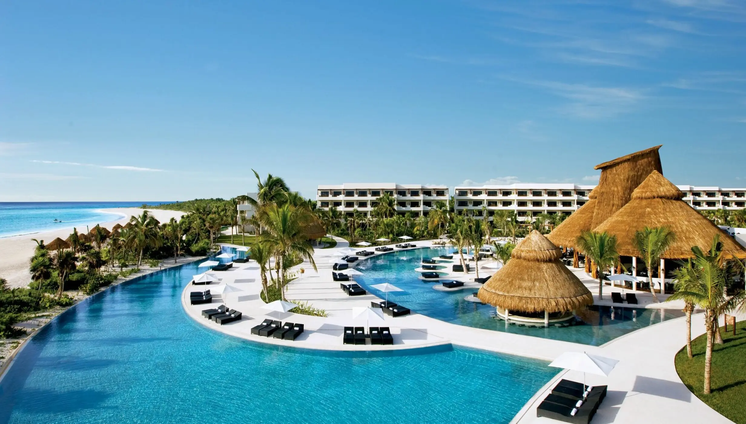 Secrets Maroma Beach Riviera Cancun arial view with pool