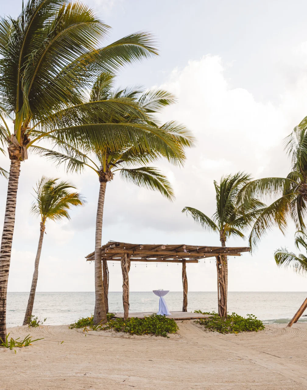 Ceremony decor on the beac at Secrets Moxche