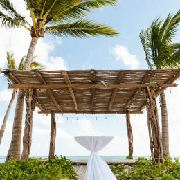 Dinner reception on the beach at Secrets Moxche