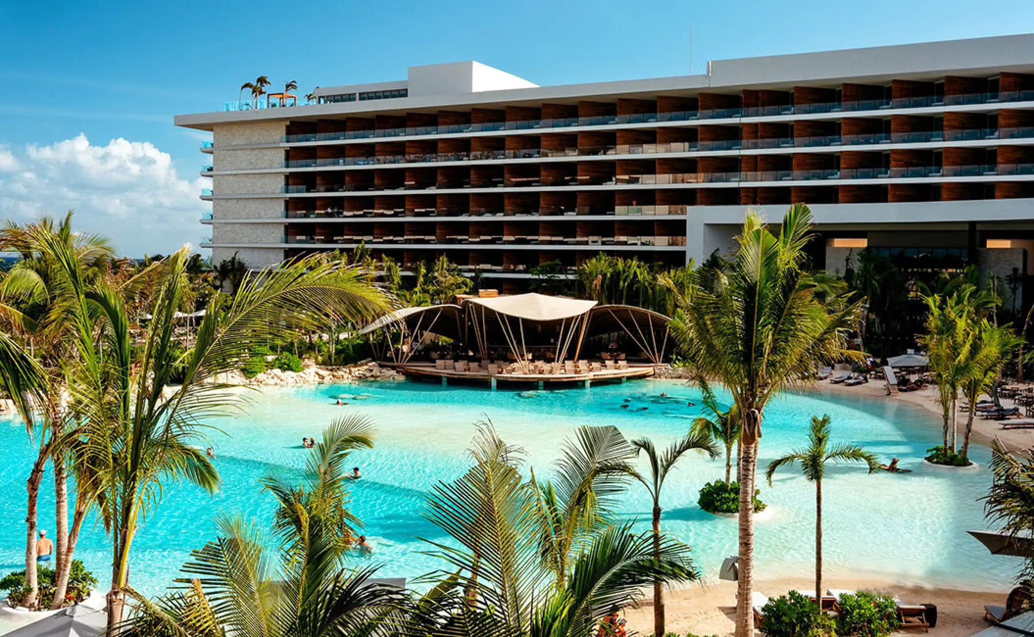 Secrets Moxche main pool and guest room balconies, Playa Del Carmen