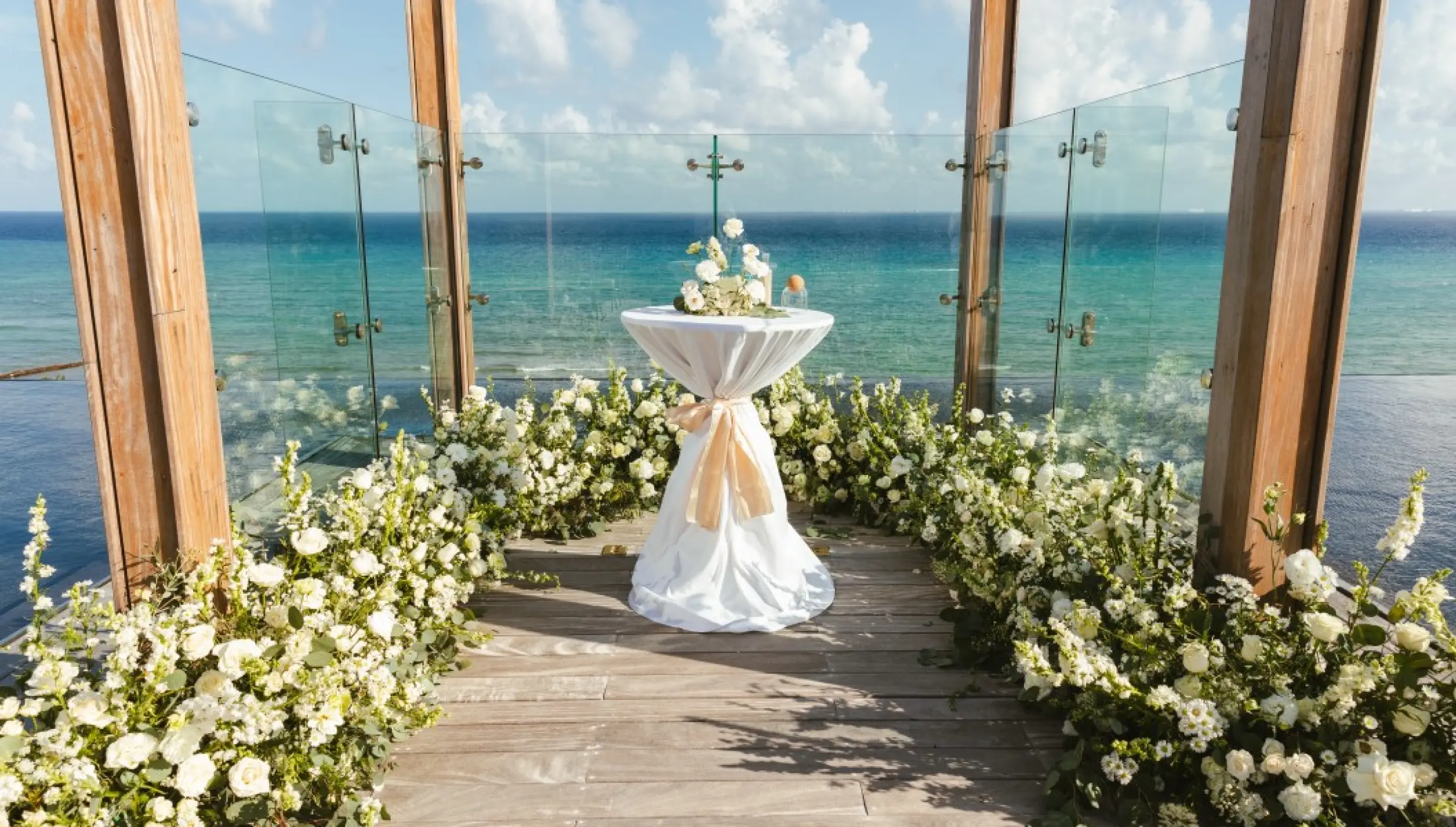 Sky Wedding Gazebo venue at Secrets Moxché Resort.