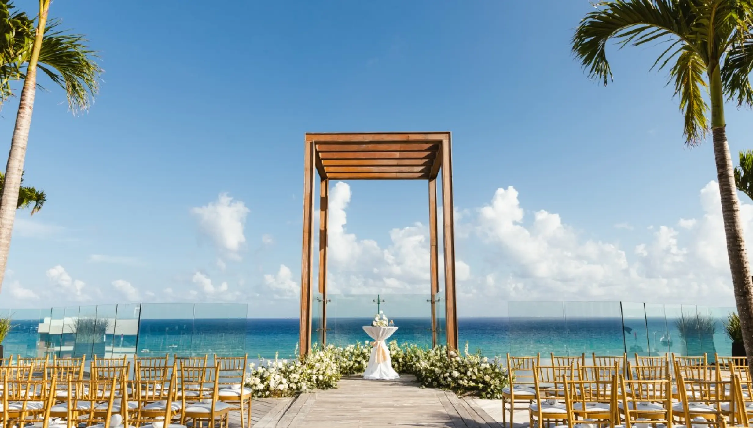 Sky Wedding Gazebo venue at Secrets Moxché Resort.