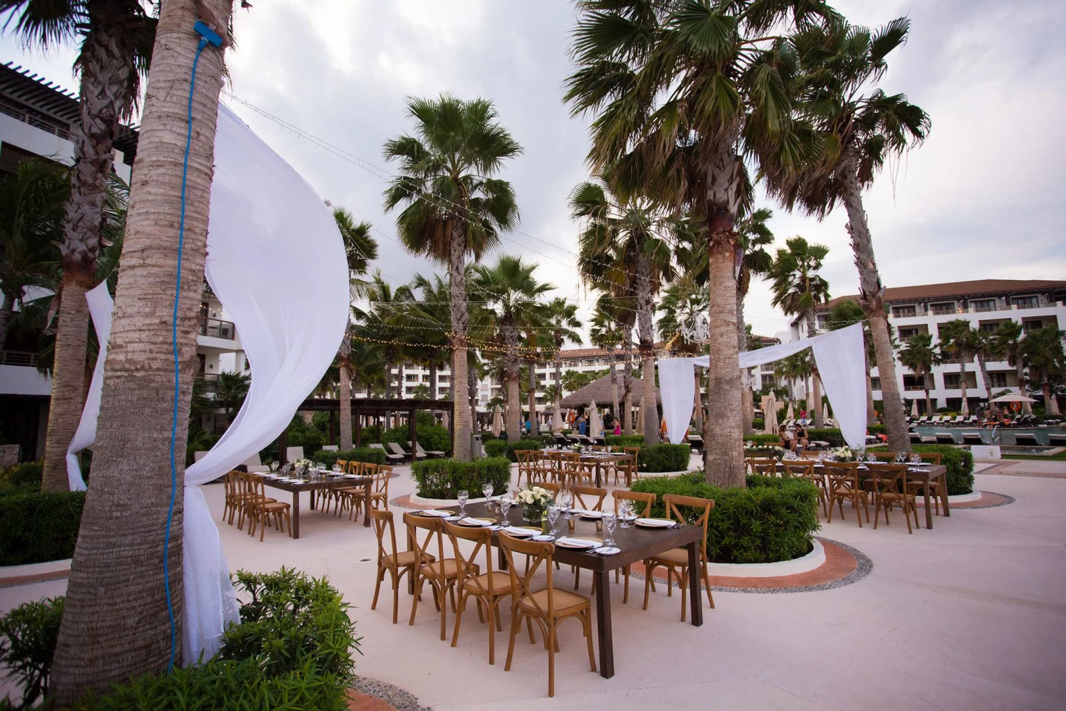 Secrets Playa Mujeres Golf & Spa Resort Wedding set up at the main pool