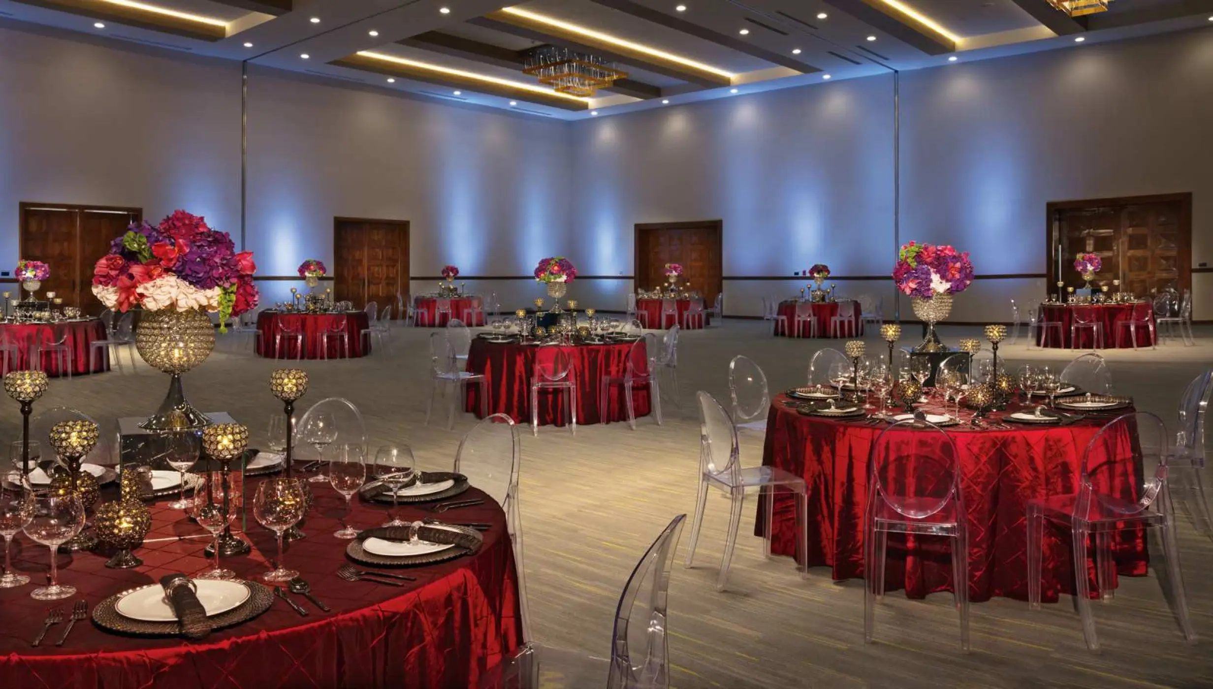 Indoor ballroom wedding reception at Secrets Puerto Los Cabos, Cabo San Lucas
