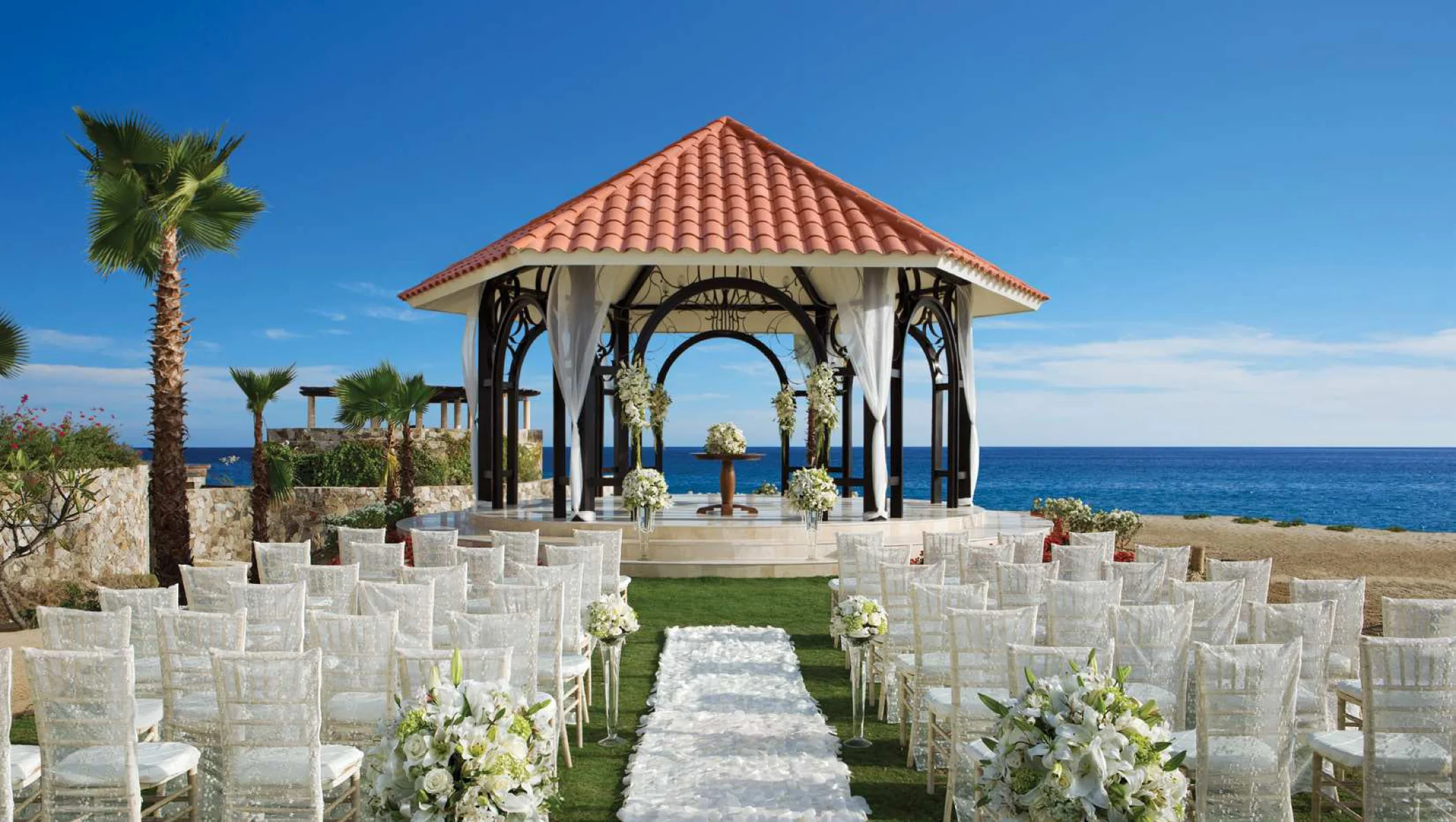 Ceremony on the gazebo at Secrets Puerto Los Cabos Golf & Spa Resort
