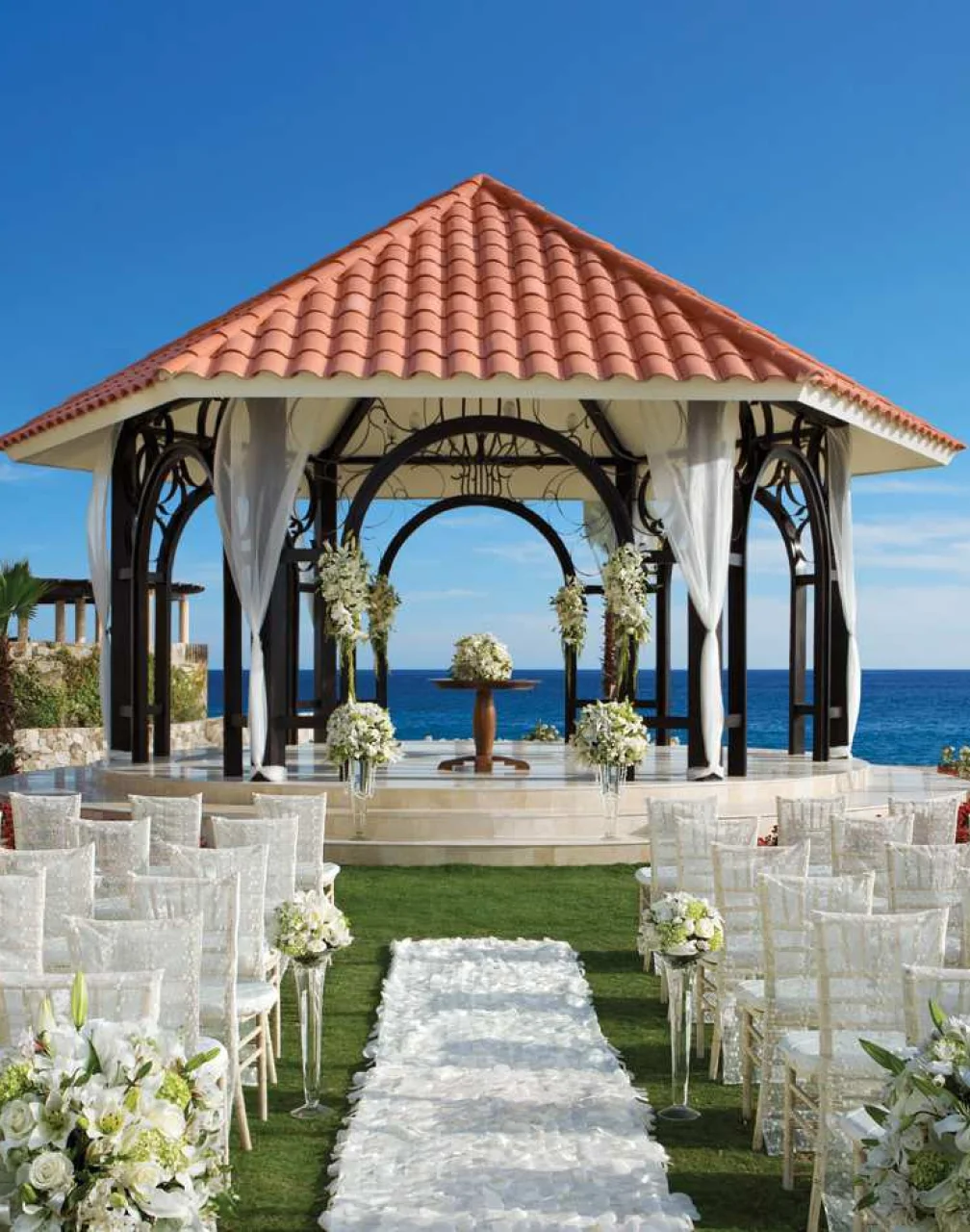 Ceremony on the gazebo at Secrets Puerto Los Cabos Golf & Spa Resort