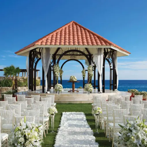 Ceremony on the gazebo at Secrets Puerto Los Cabos Golf & Spa Resort