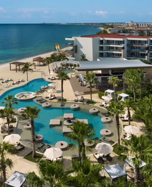 Aerial view of the pool at Secrets Riviera Cancun