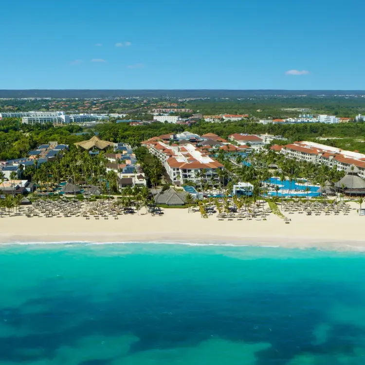 Aerial view of Secrets Royal Beach Punta Cana and tropical beach, Punta Cana