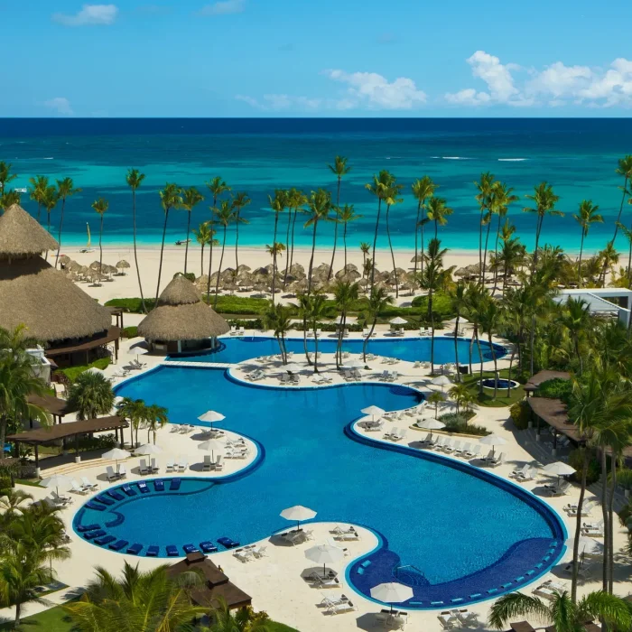 Aerial view of the pool at Secrets Royal Beach Punta Cana