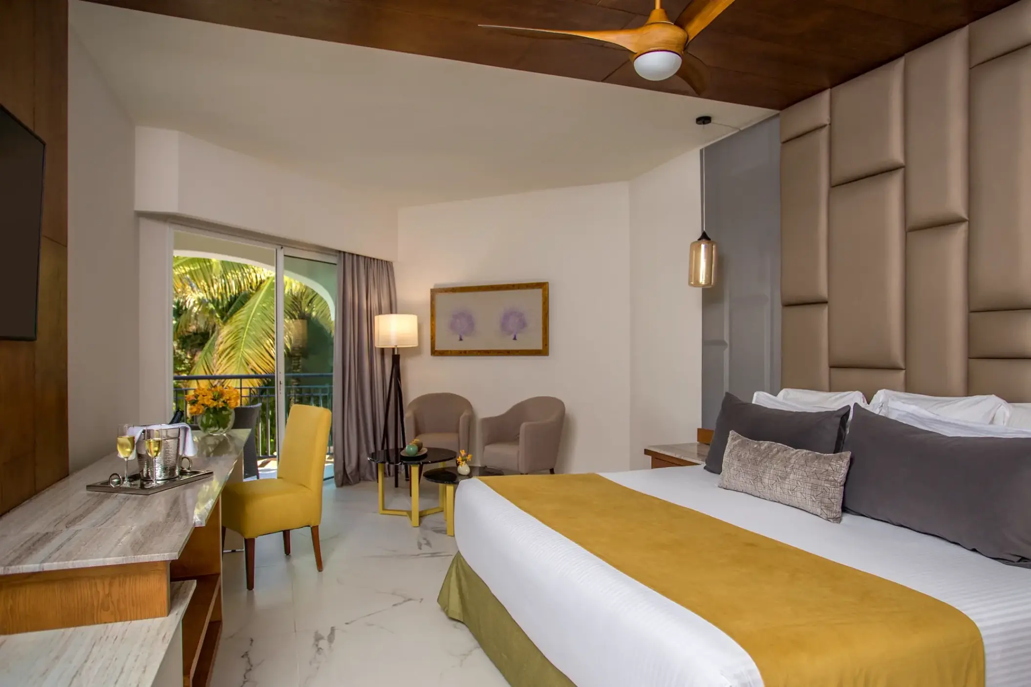 Junior Suite with king bed and private balcony at Secrets Royal Beach, Punta Cana