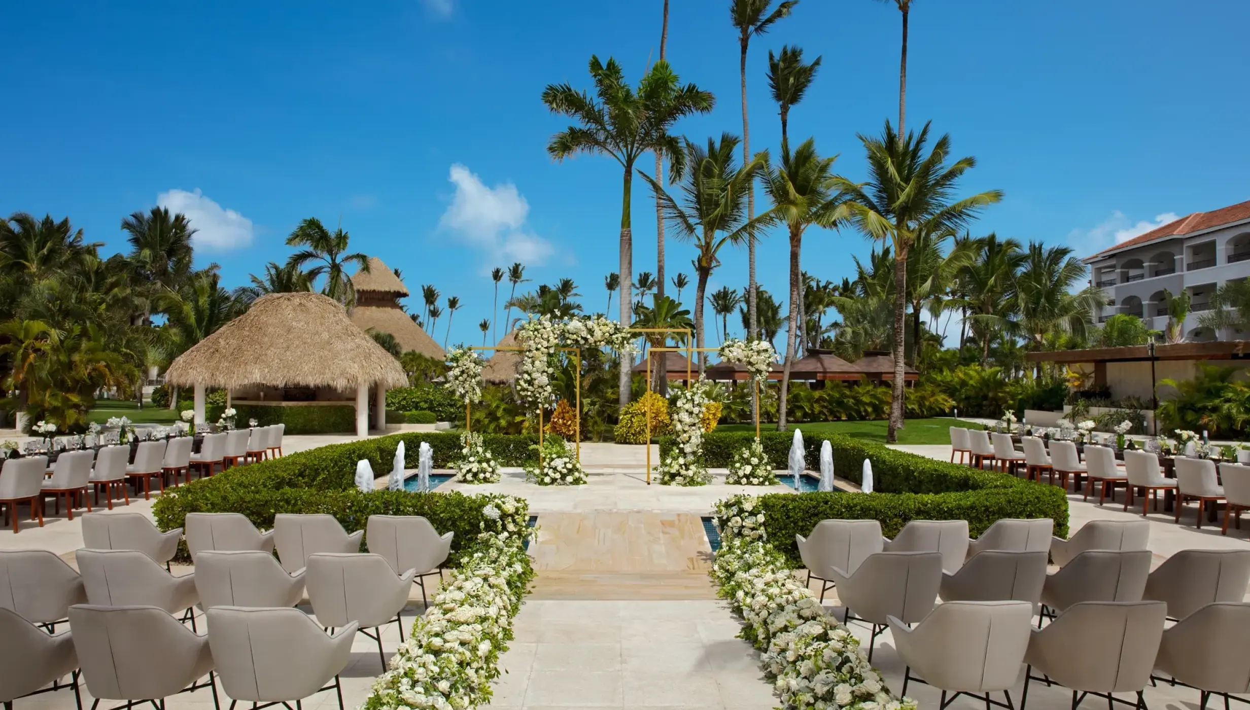 Ceremony in the fountain at Secrets Royal Beach Punta Cana