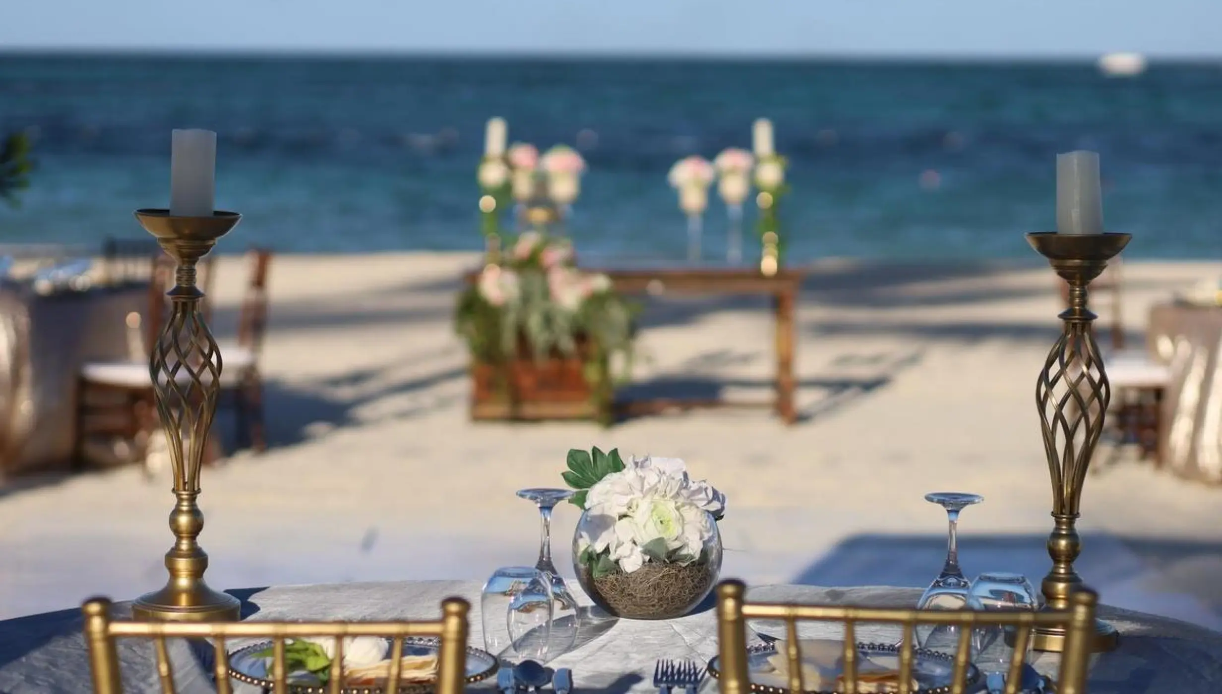 Dinner reception on the beach at Secrets Royal Beach Punta Cana