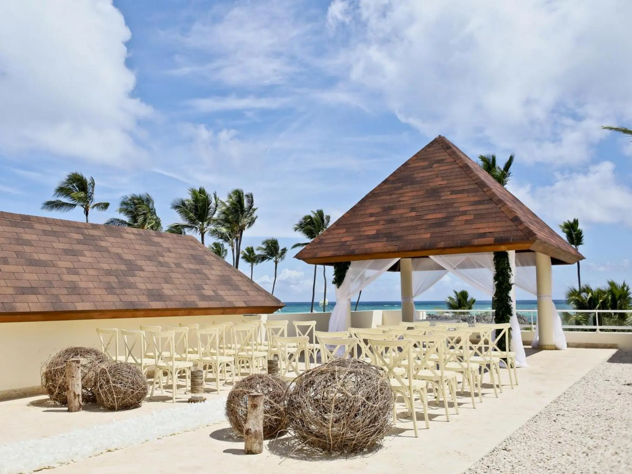 Rooftop wedding ceremony setup at Secrets Royal Beach, Punta Cana
