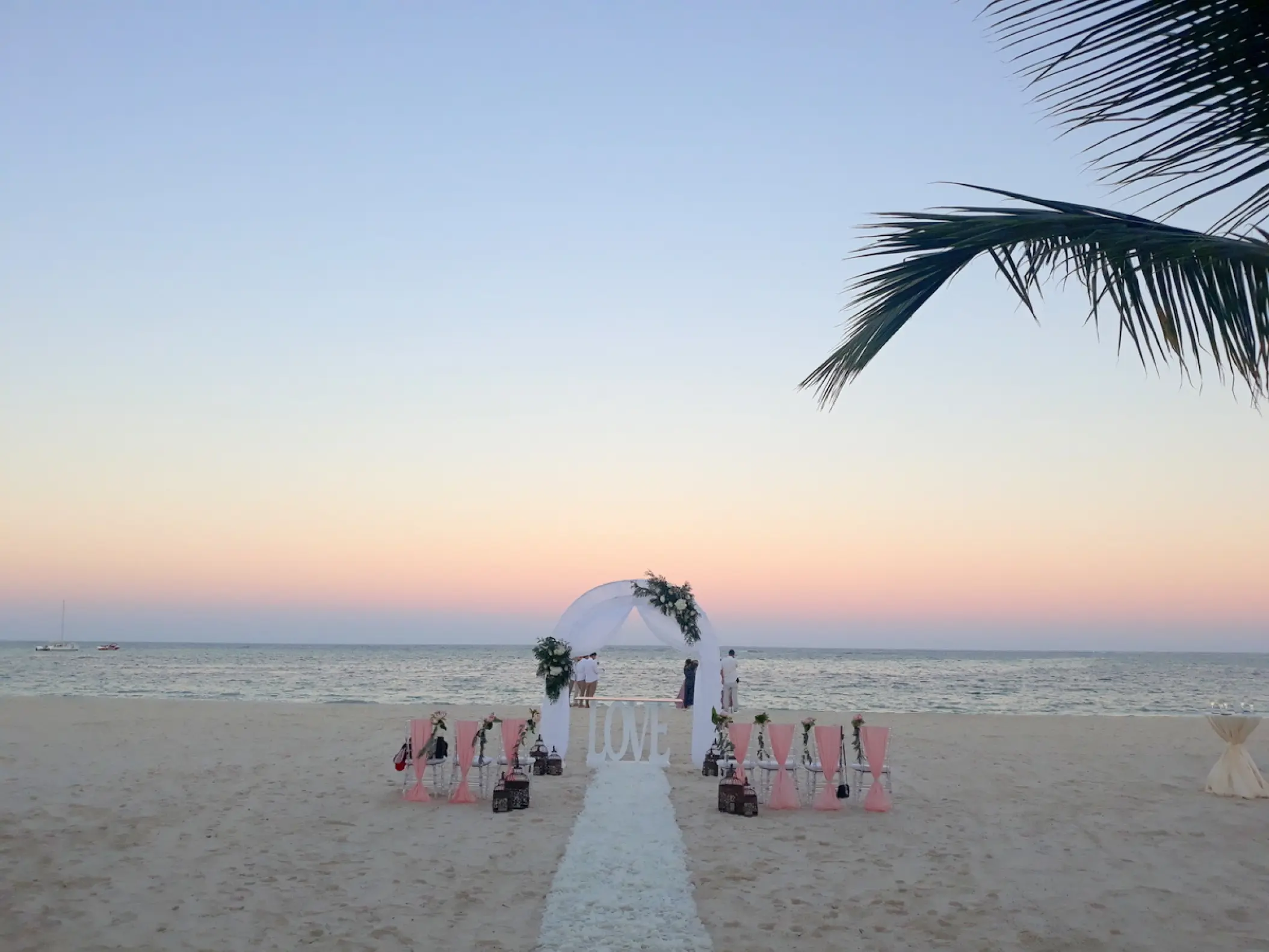 Beachfront wedding ceremony setup at Secrets Royal Beach, Punta Cana