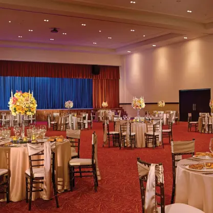 Ballroom wedding reception setup at Secrets Vallarta Bay, Puerto Vallarta
