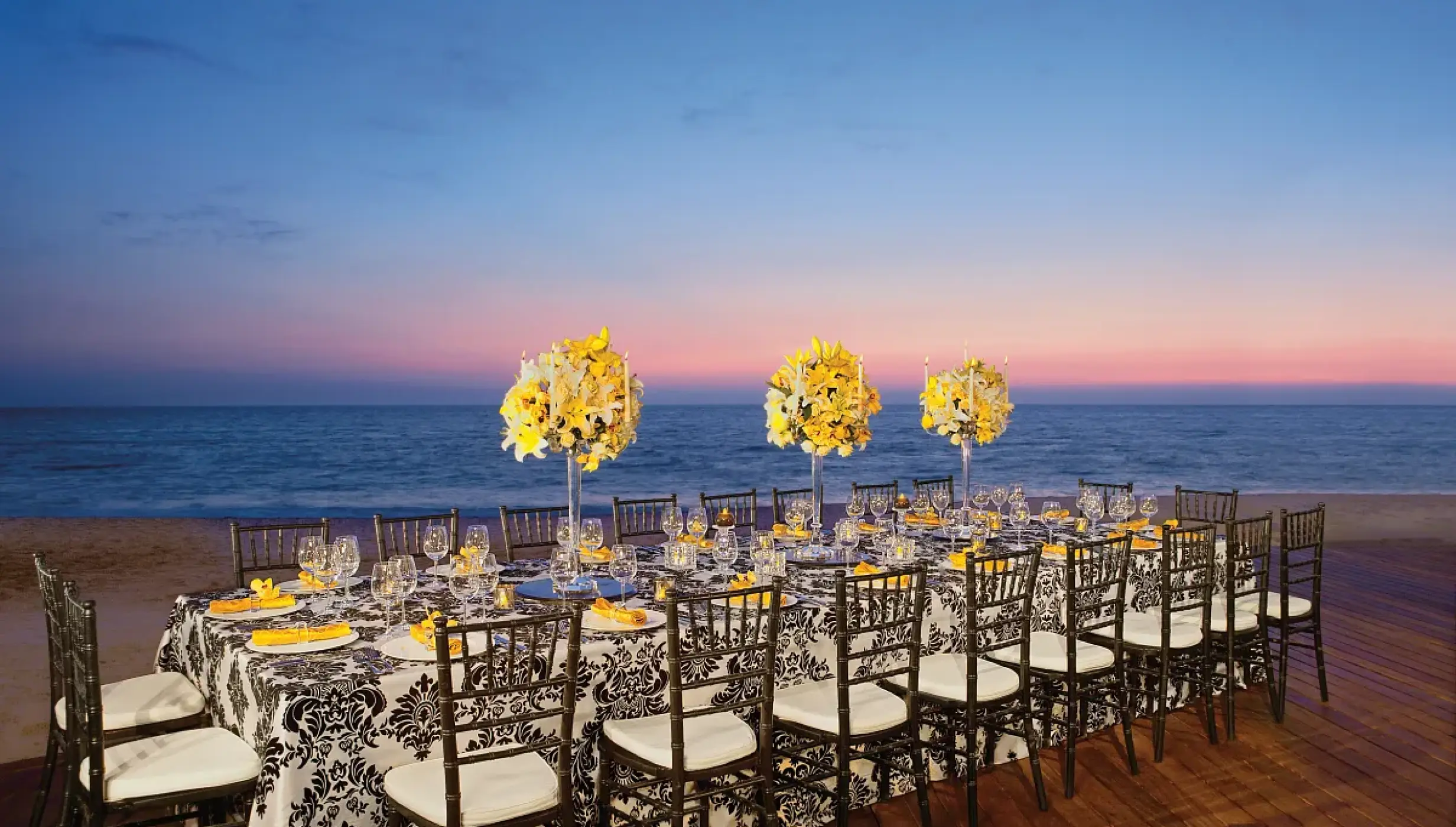 Dinner reception on the secrets deck at Secrets Vallarta Bay Puerto Vallarta