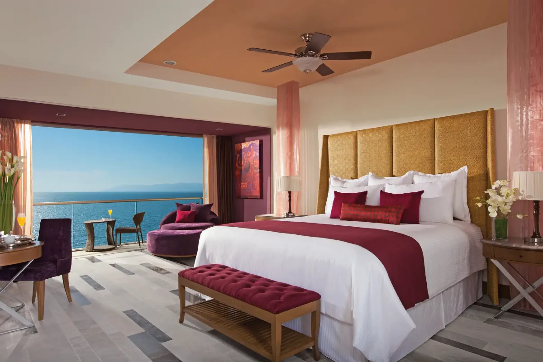 Oceanfront suite with private balcony and king bed at Secrets Vallarta Bay, Puerto Vallarta
