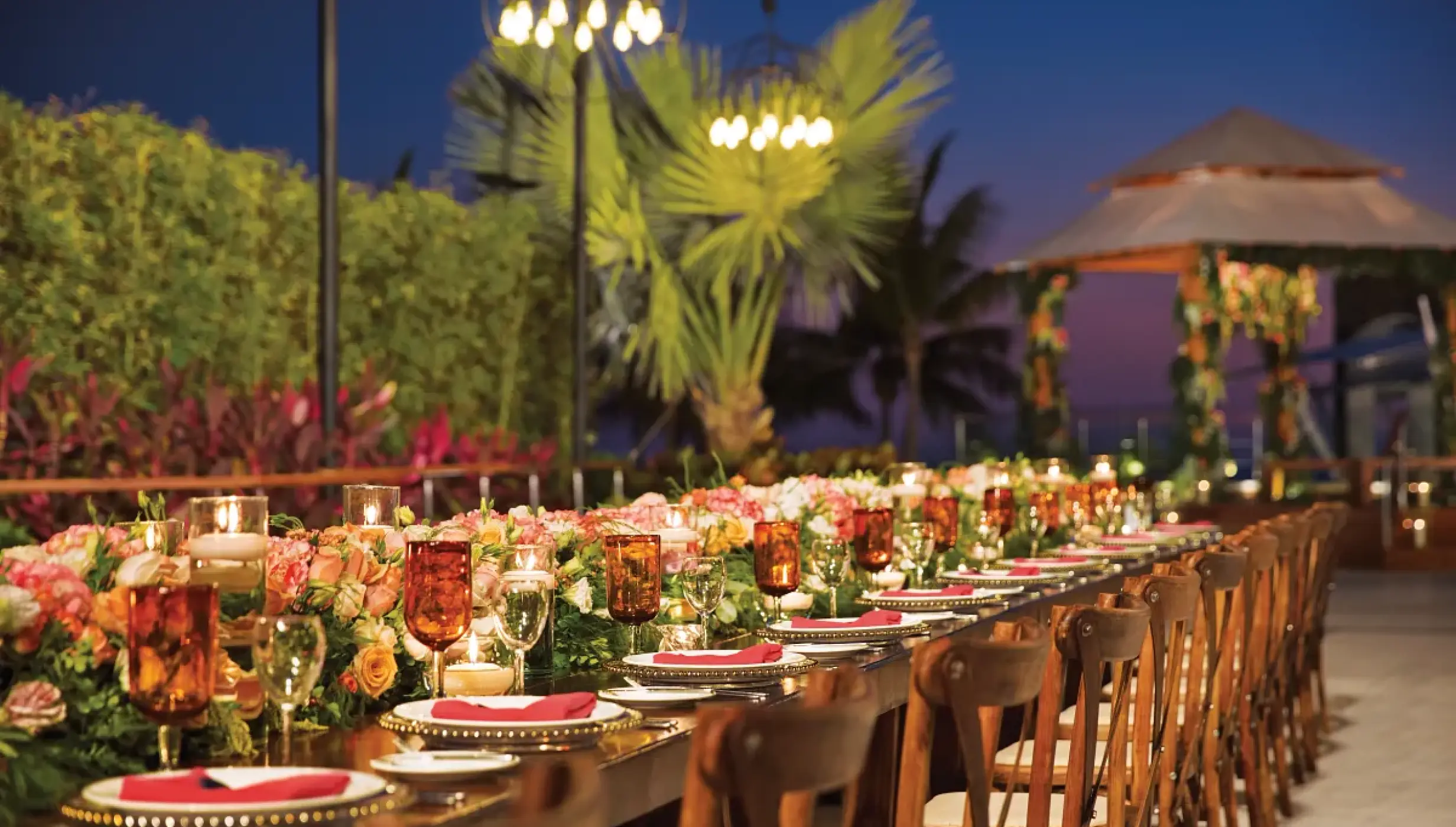 Dinner reception on vista terrace at Secrets Vallarta Bay Puerto Vallarta