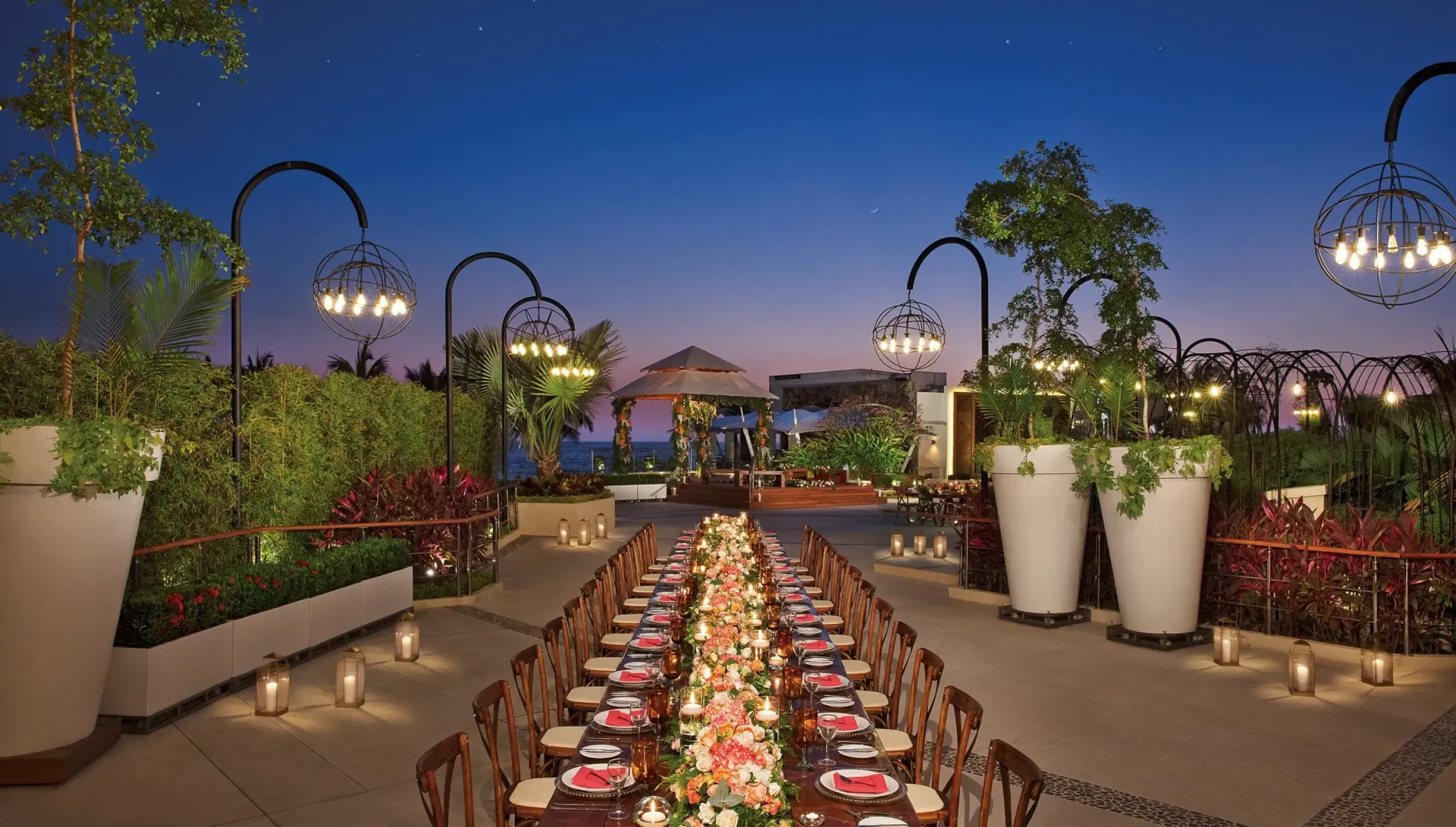Dinner reception on vista terrace at Secrets Vallarta Bay Puerto Vallarta