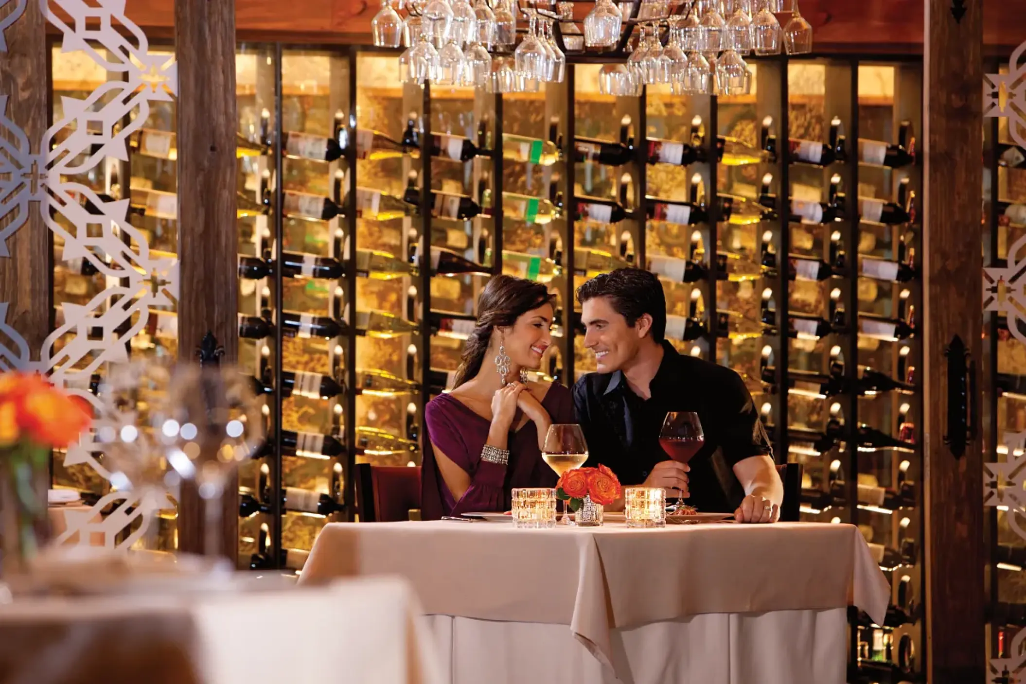 Couple dining in the wine cellar at Secrets Vallarta Bay, Puerto Vallarta