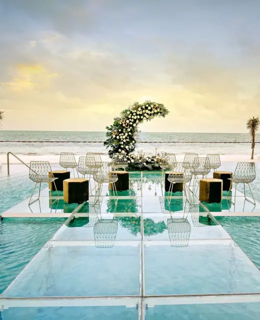 Pool area wedding venue at Sensira Resort and Spa Riviera Maya