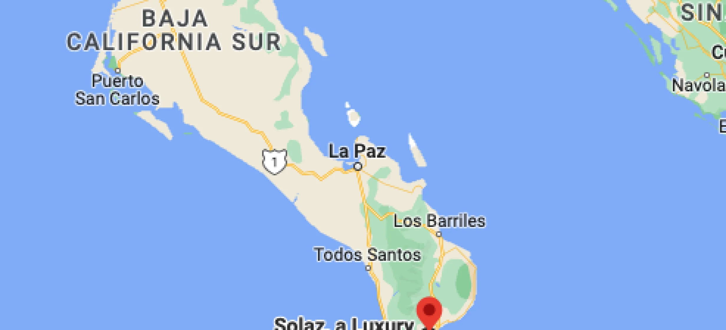 Google maps of Solaz Los Cabos