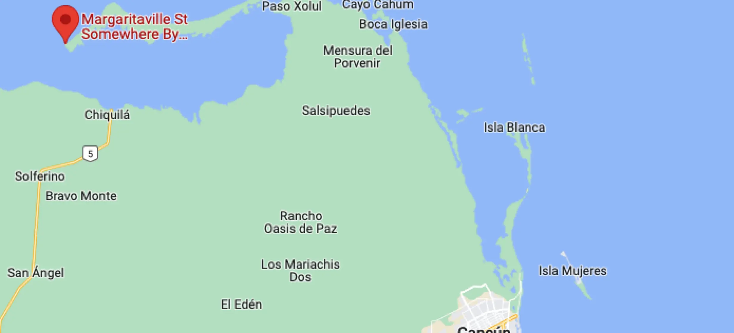 Google maps of St. somewhere resort holbox