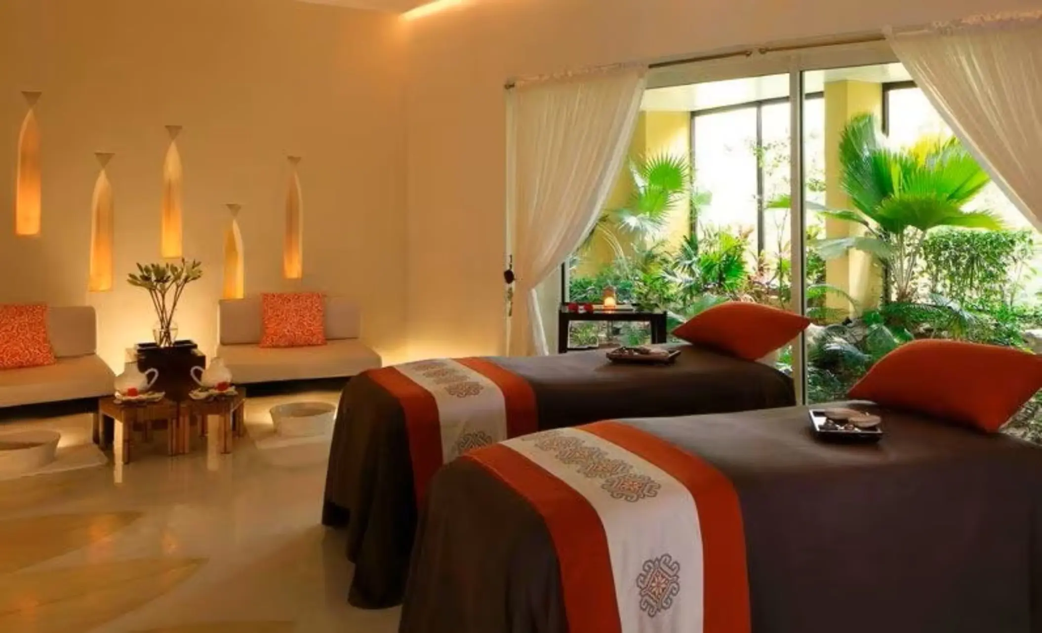 Couples massage room with garden views at Grand Velas Riviera Maya