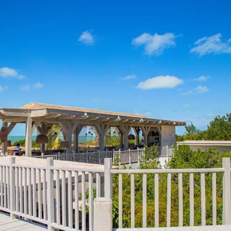 Open-air restaurant pavilion at St. Somewhere Resort Holbox, Isla Holbox