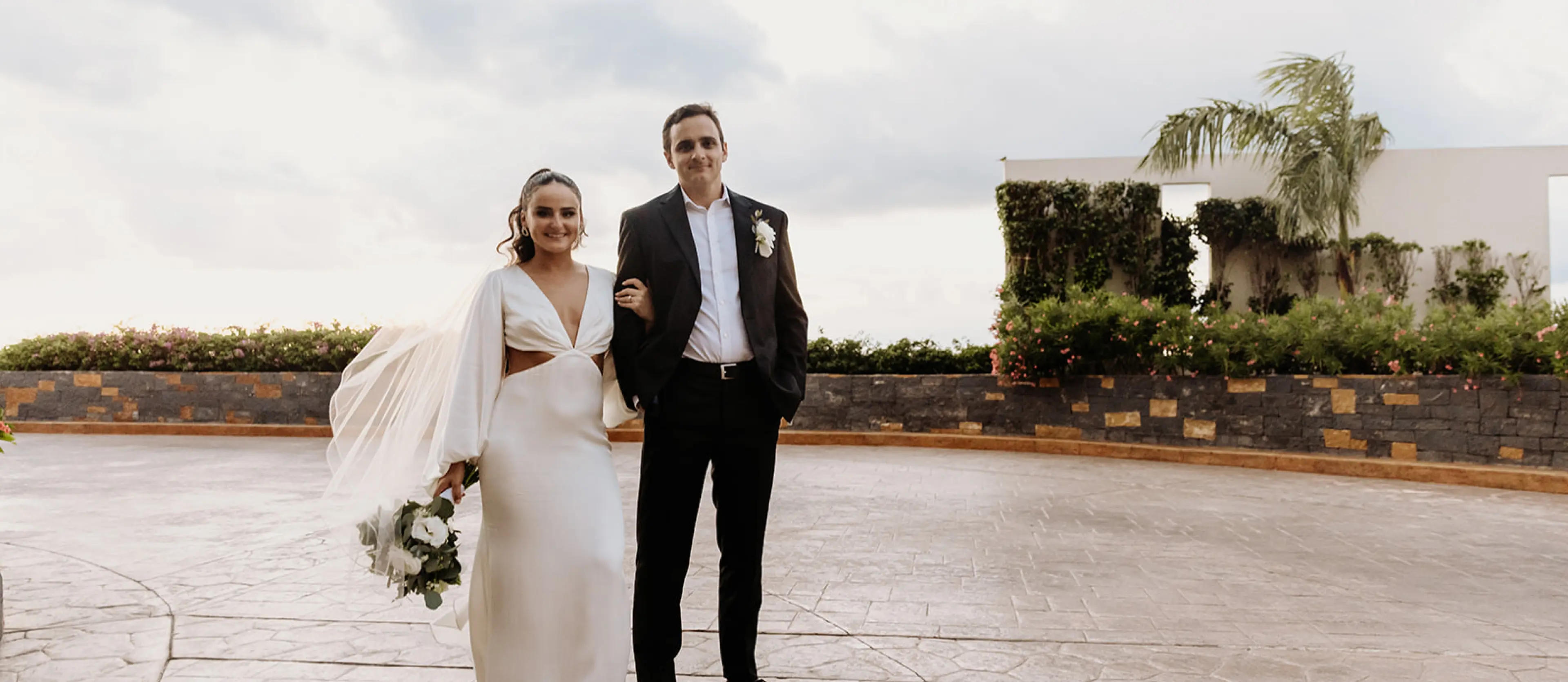 Alyssa & Ryan portrait at Dreams Natura, Riviera Maya