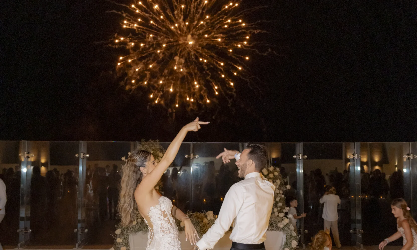 Andreana and Alessandro wedding fireworks
