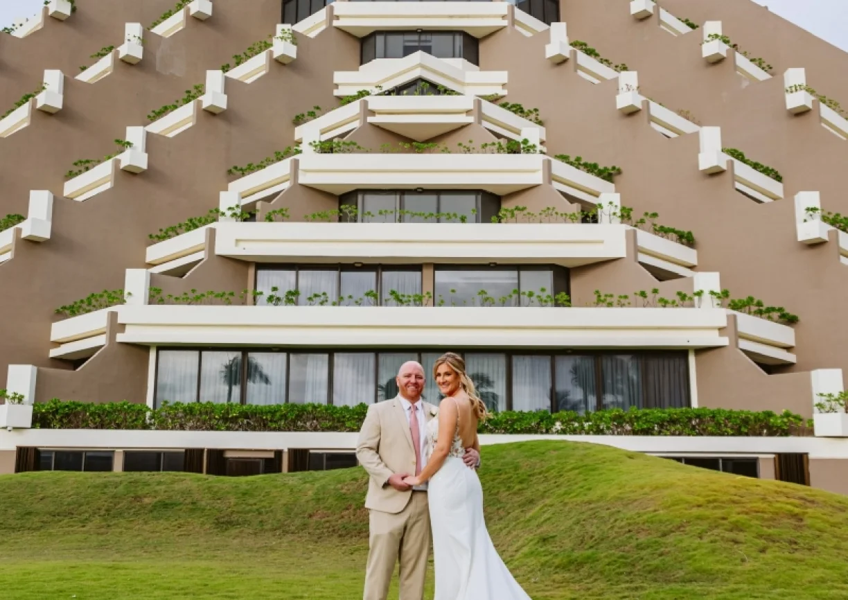 Anne & Mitch at their wedding resort