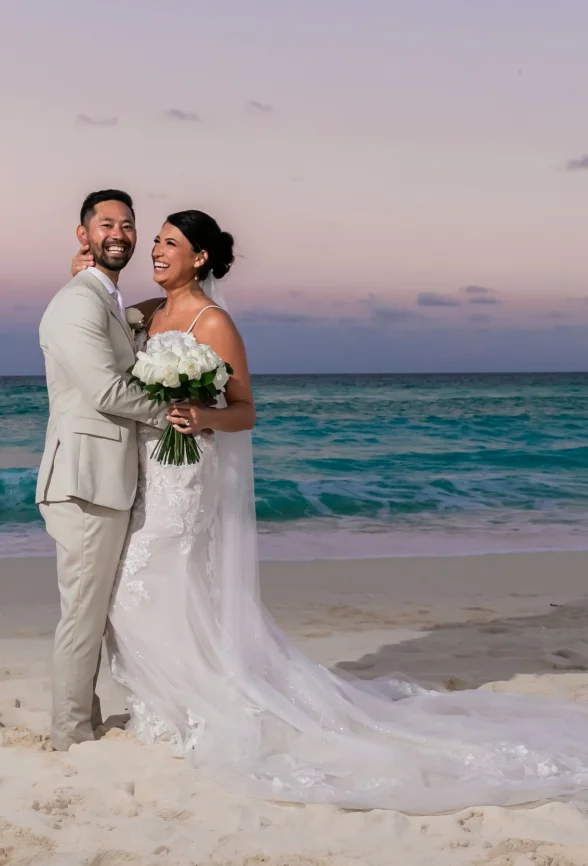 Danielle & Junya Nakajima on the beach