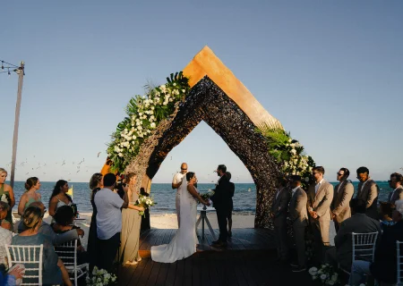 Drew and Alexis at their ceremony