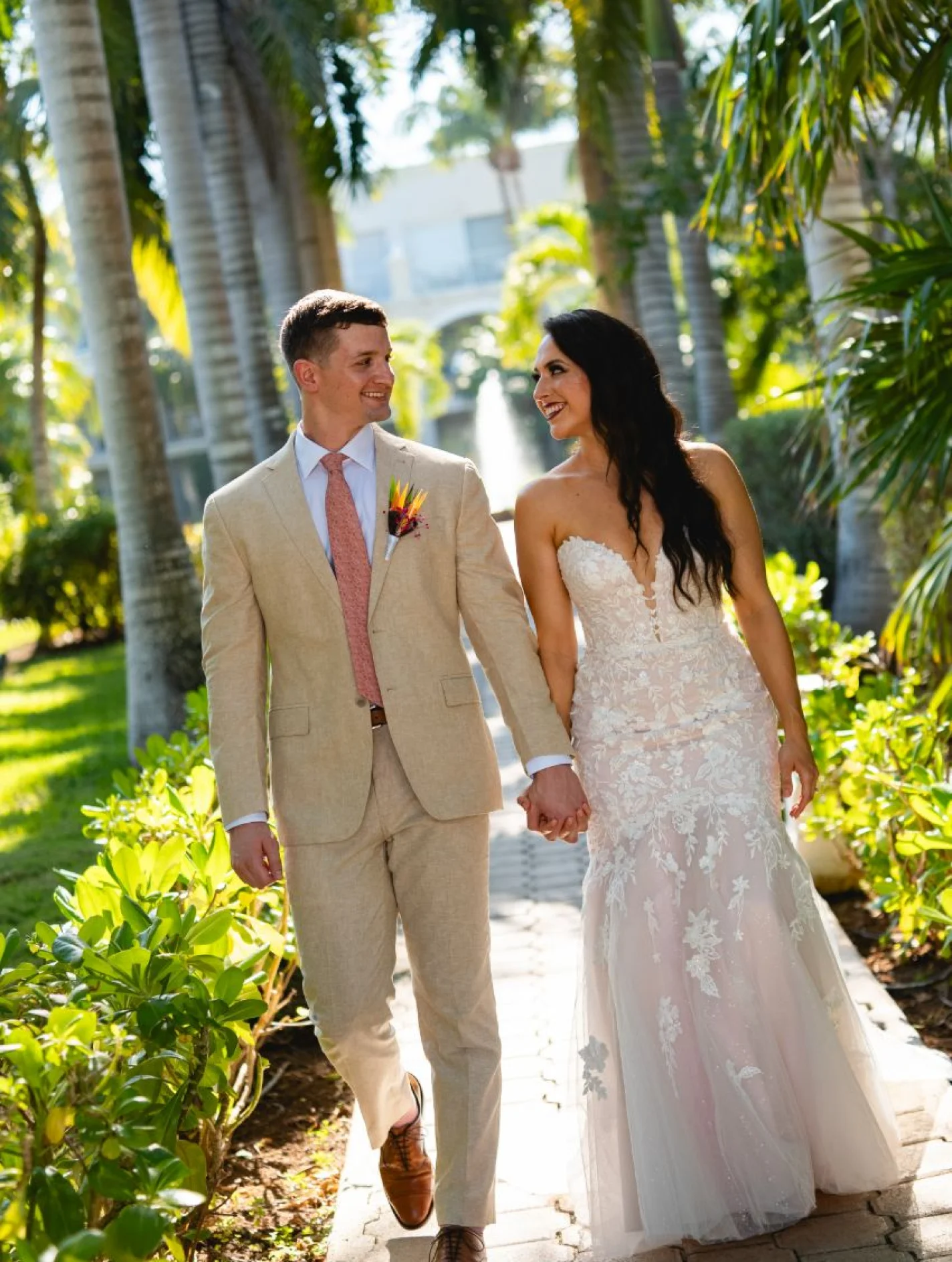 Kayla and Devon at their wedding resort