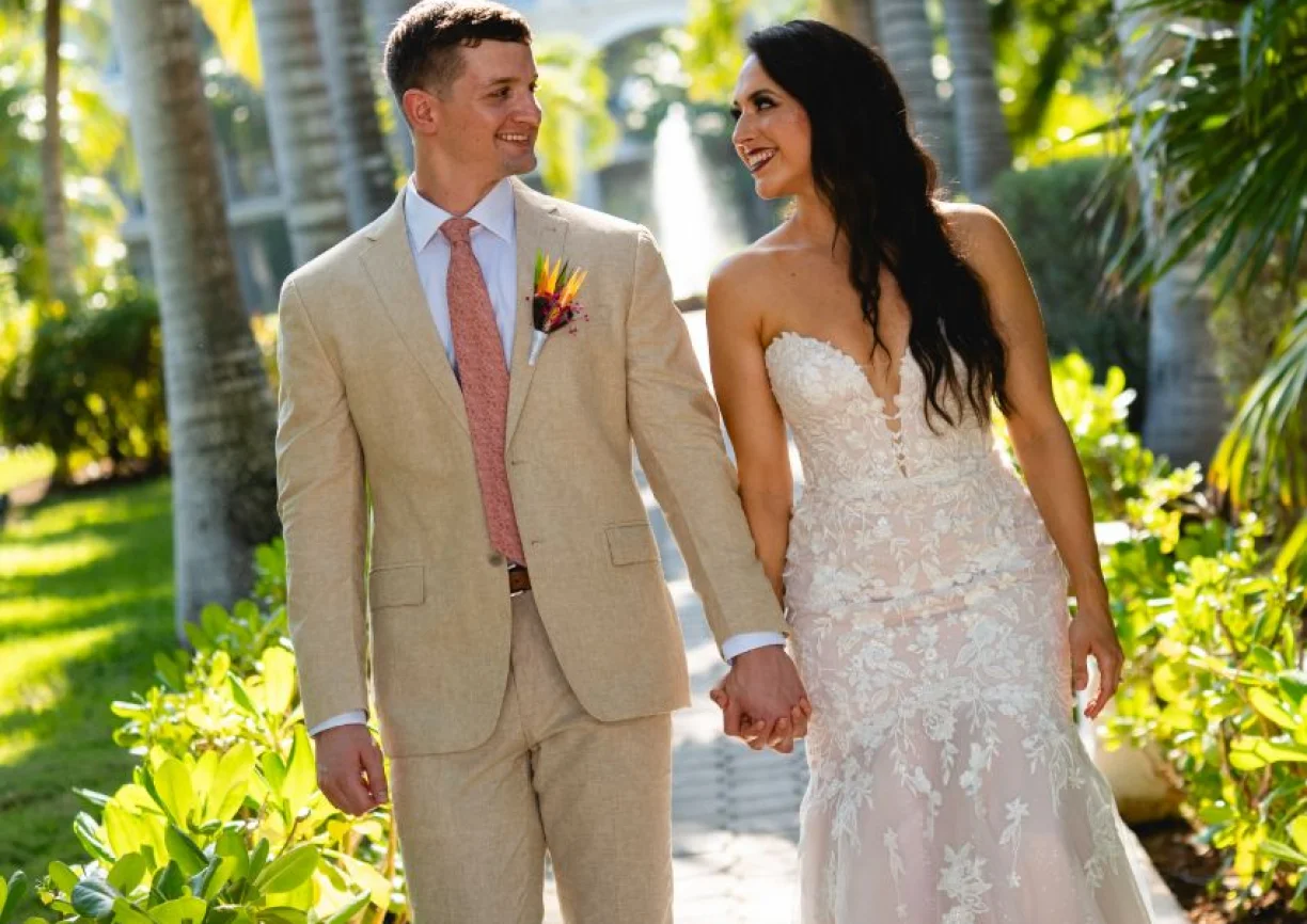 Kayla and Devon at their wedding resort