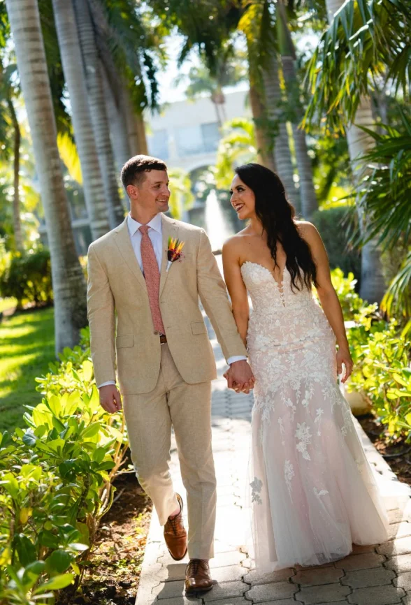 Kayla and Devon at their wedding resort