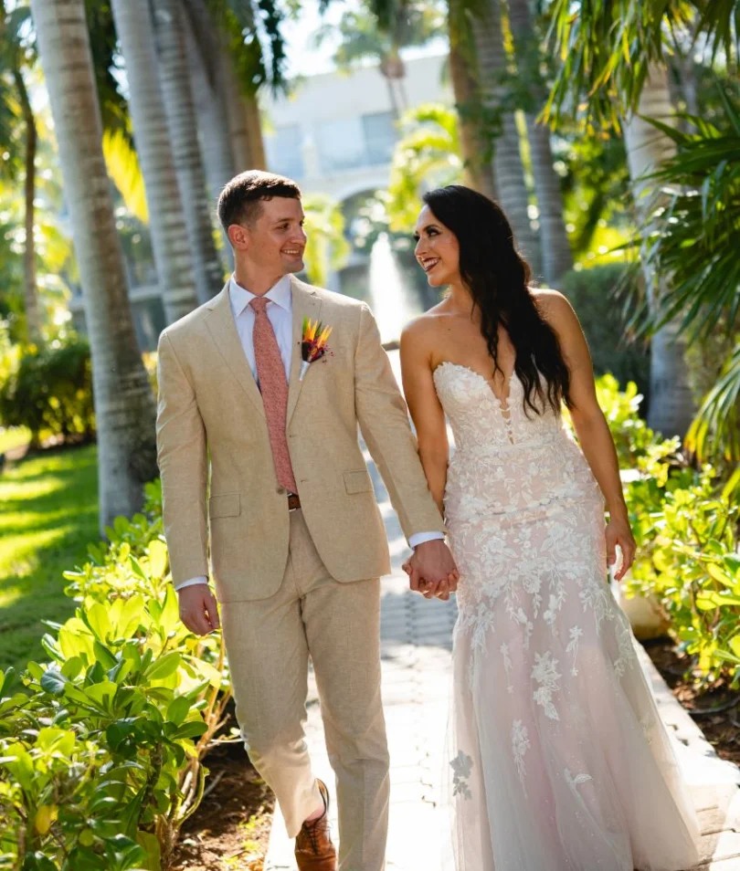 Kayla and Devon at their wedding resort