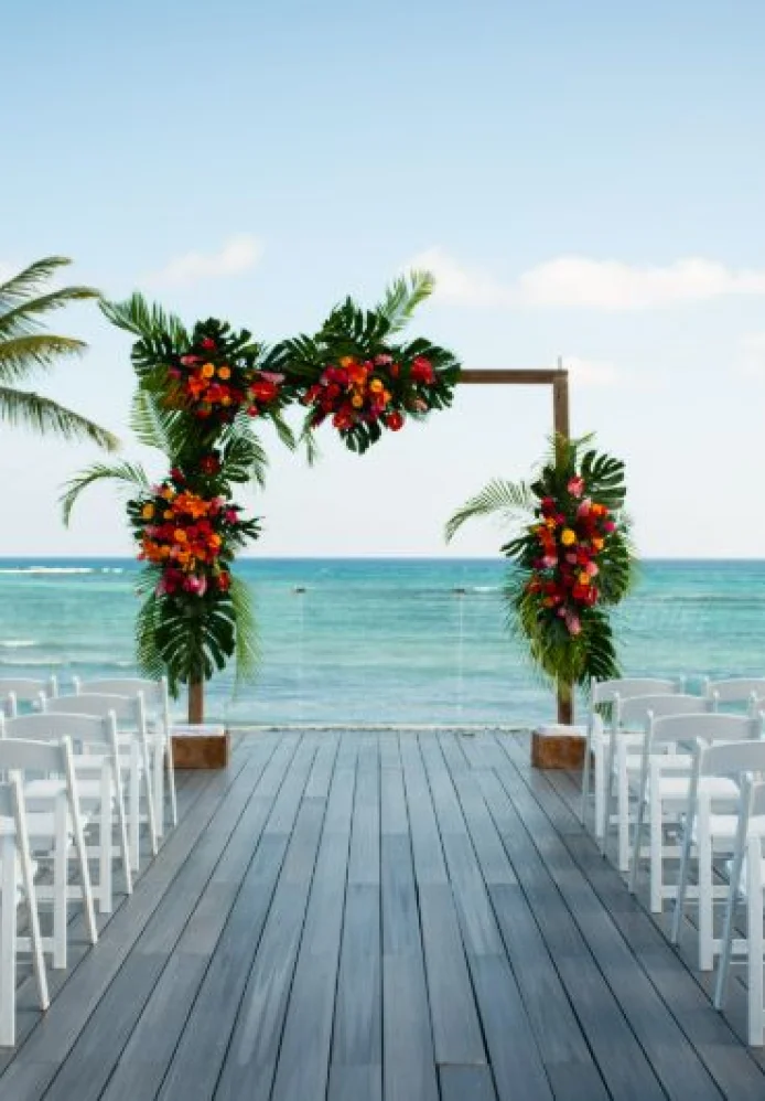 wedding ceremony setup of Kayla and Devon