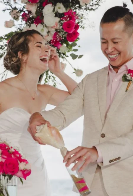 Kayla & Johnny during their ceremony