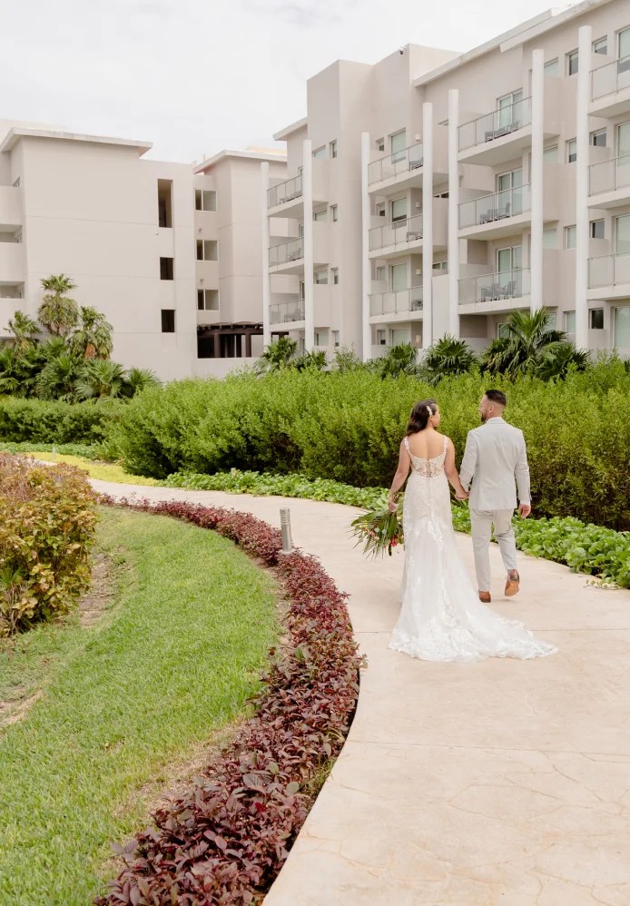 Melissa & Josh at their wedding resort