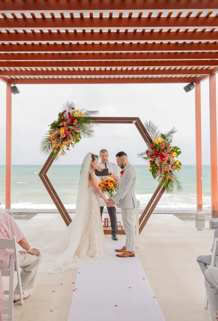 Melissa & Josh during their ceremony
