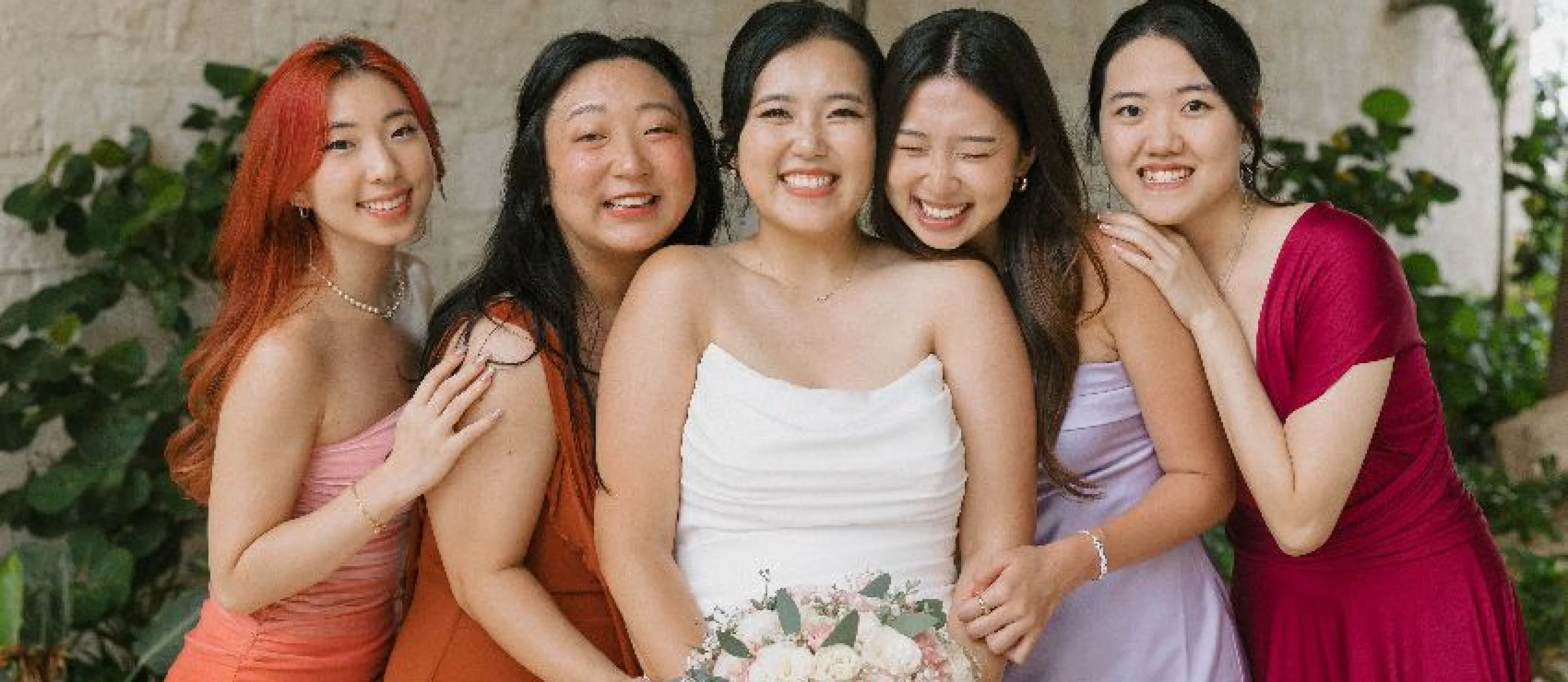 bride sophie with her squad