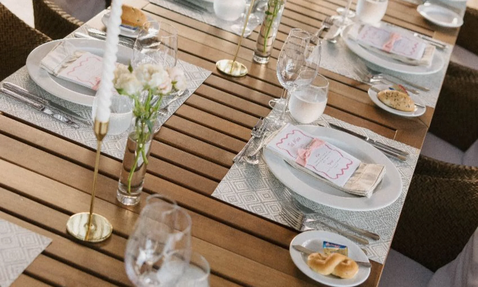 table setup at Sophie & Joonmo's wedding