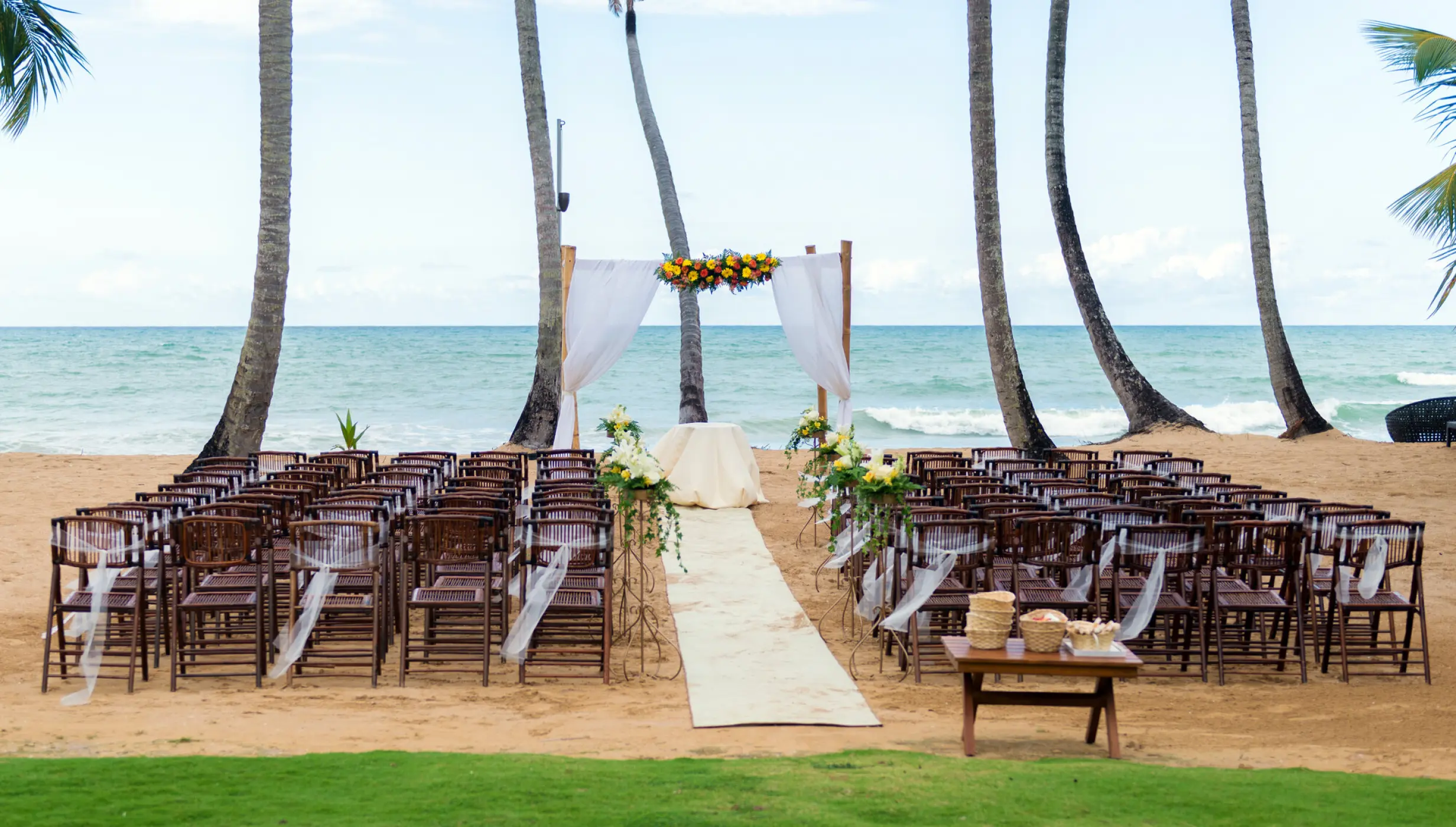 Ceremony decor on the beach at Sublime samana Las Terrenas